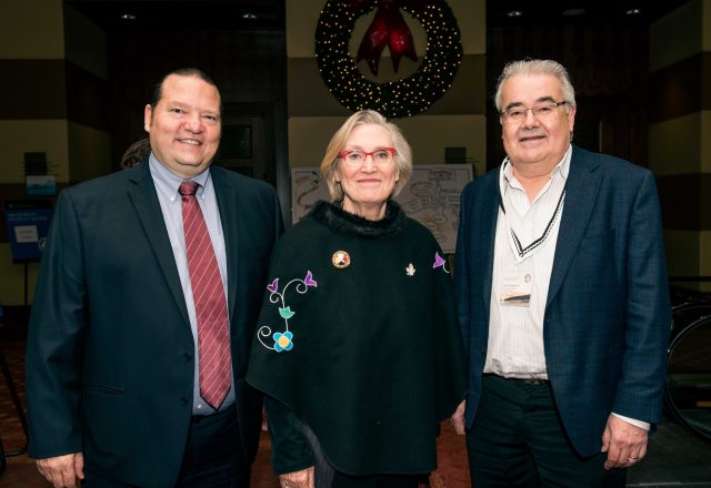 Portrait of Donald Nichols, Carolyn Bennet and Bill Namagoose